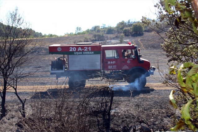 Uşak'ta yangın! Ormanlık alan ve tarım arazisi zarar gördü 6