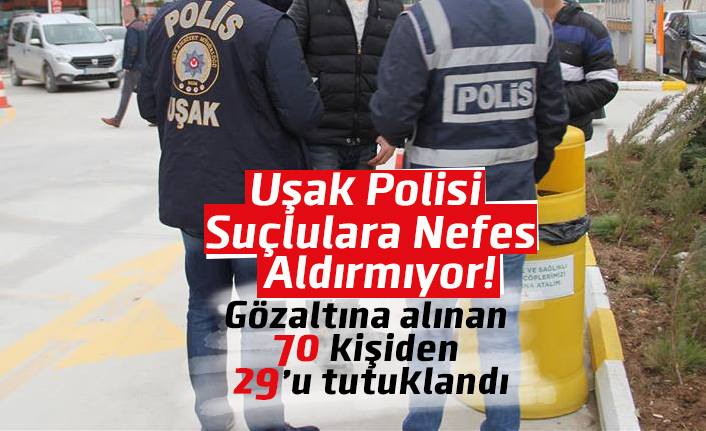 Uşak’ta huzur operasyonu, 29 kişi tutuklandı