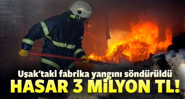 Uşak'taki fabrika yangını söndürüldü
