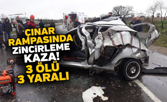 Uşak'ta, Çınar rampasında zincirleme trafik kazası: 3 ölü, 3 yaralı