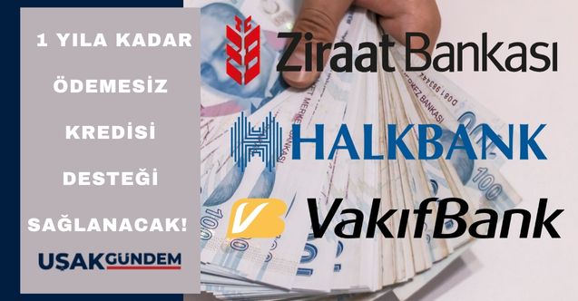 Vakıfbank, Halkbank, Ziraat Bankası'ndan o kişilere 1 yıla kadar ödemesiz kredisi desteği sağlanacak!