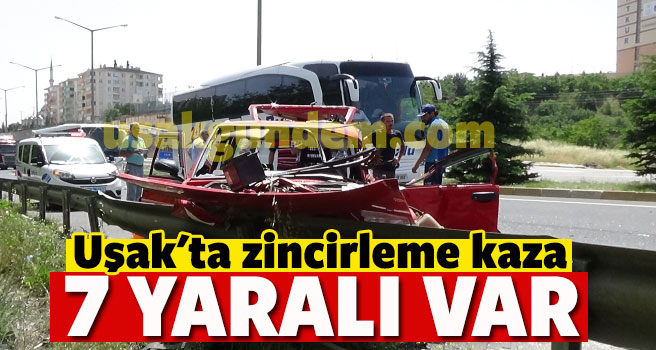 Uşak'ta zincirleme trafik kazası, çok sayıda yaralı var
