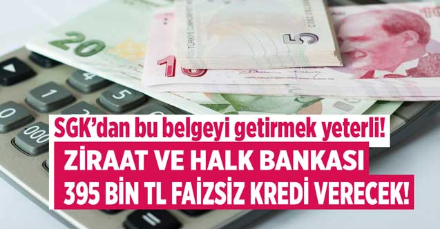 SGK'dan bu belgeyi almak yeterli! Dev müjde Ziraat Bankası Halkbank 395.000 TL faizsiz kredi verecek
