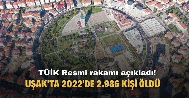 Uşak'ta 2022 yılında 2.986 kişi öldü