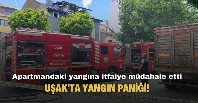Uşak'ta apartmanın çatısında yangın çıktı