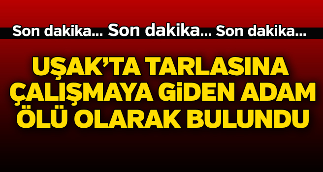 Uşak'ta tarlasına çalışmaya giden adam ölü olarak bulundu