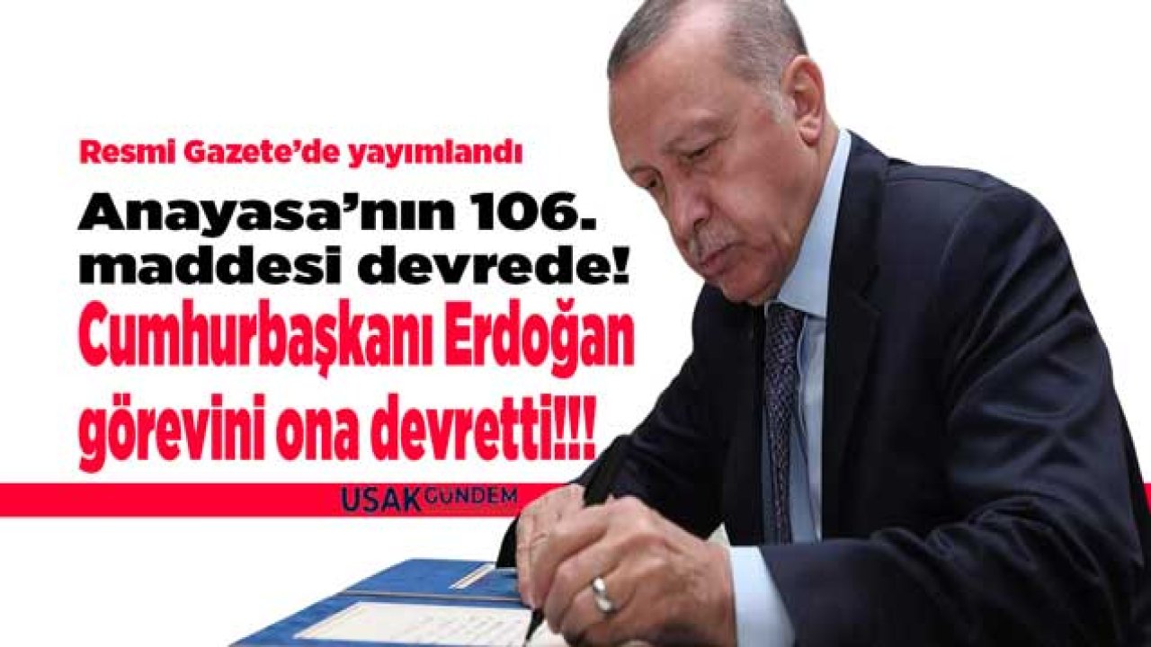 Resmi Gazete'de Cumhurbaşkanı kararı yayımlandı! Erdoğan koltuğunu o isme devretti