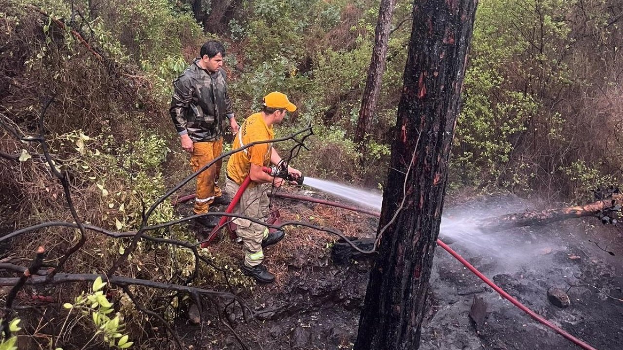 Marmaris'e düşen yıldırım yangın çıkarttı