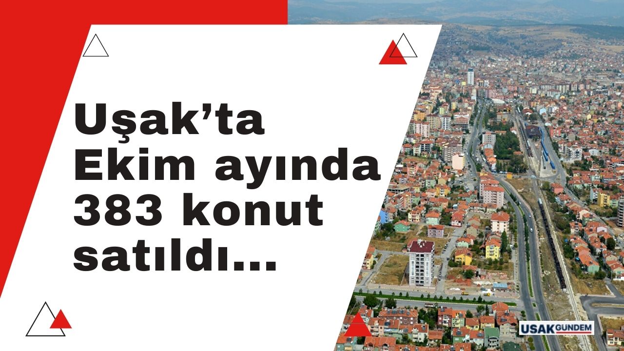 TÜİK duyurdu Uşak'ta Ekim ayında sadece 383 konut satıldı