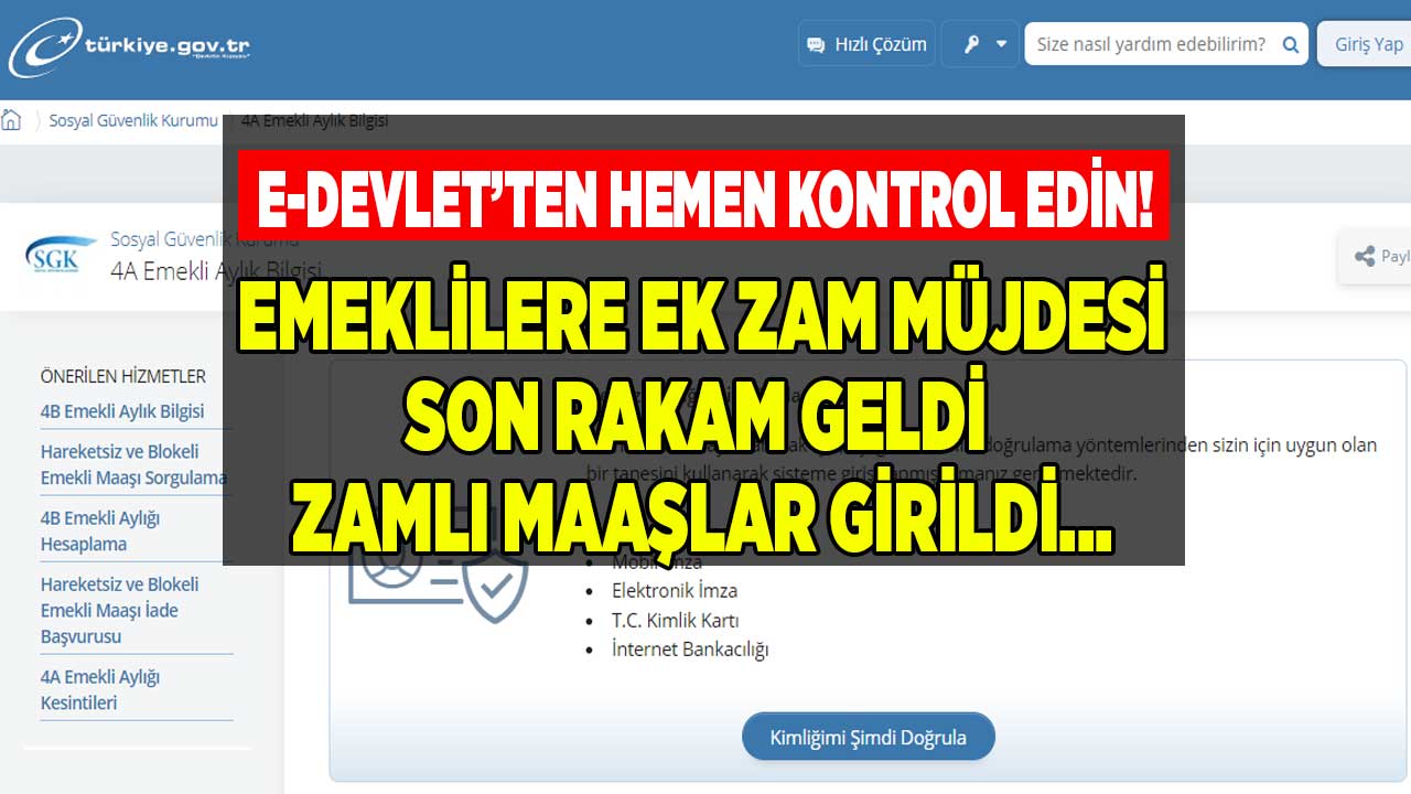 Emeklilere ek ZAM müjdesi SON RAKAM geldi! e-Devlet'ten hemen kontrol edin zamlı maaşlar girildi