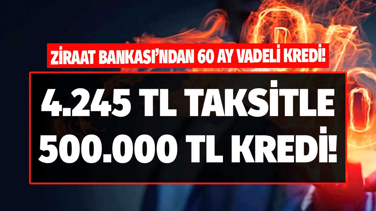 Kredi vanası açıldı! Ziraat Bankası 4.245 TL taksitle 60 AY VADELİ 500.000 TL ortak kredi veriyor