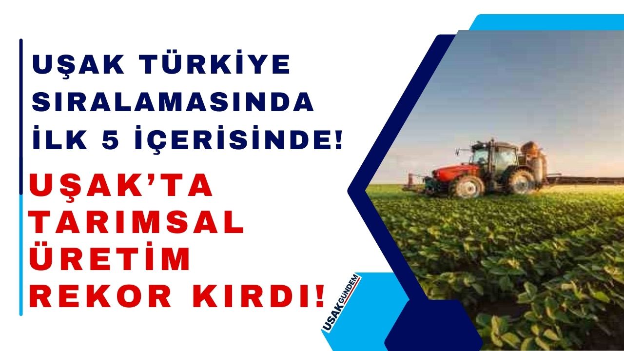 Uşak'ta tarımsal üretim rekor kırdı Türkiye'de ilk 5 arasına girdi