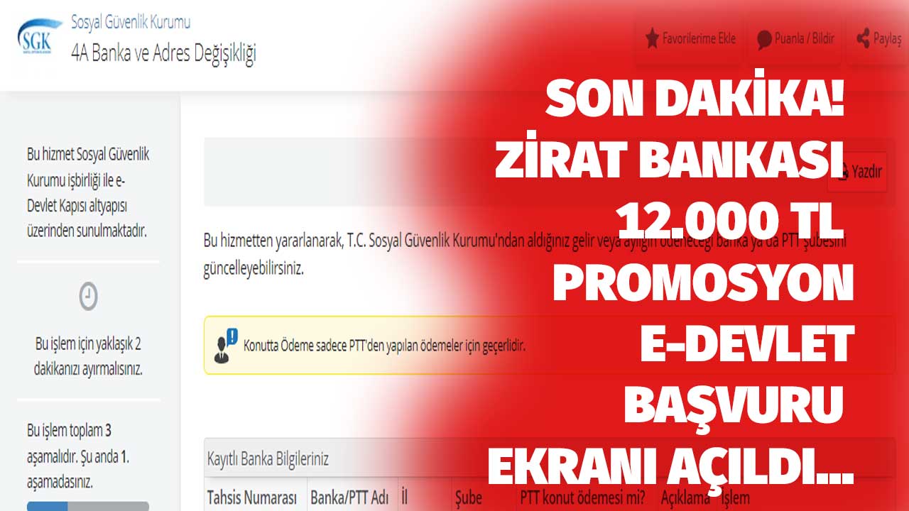 Ziraat Bankası emekli promosyonu e-Devlet başvuru ekranı SON DAKİKA açıldı! Promosyon başvurusu