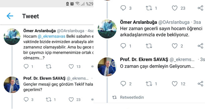 Rektör Savaş öğrencilerle menemen yedi