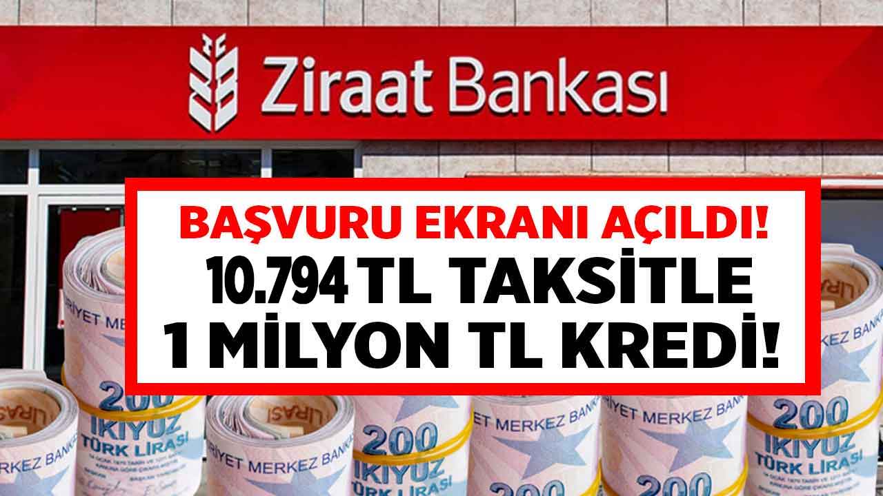 Ziraat Bankası konut kredisi başvurusu başladı! 10.794 TL taksitle 1 milyon TL kredi