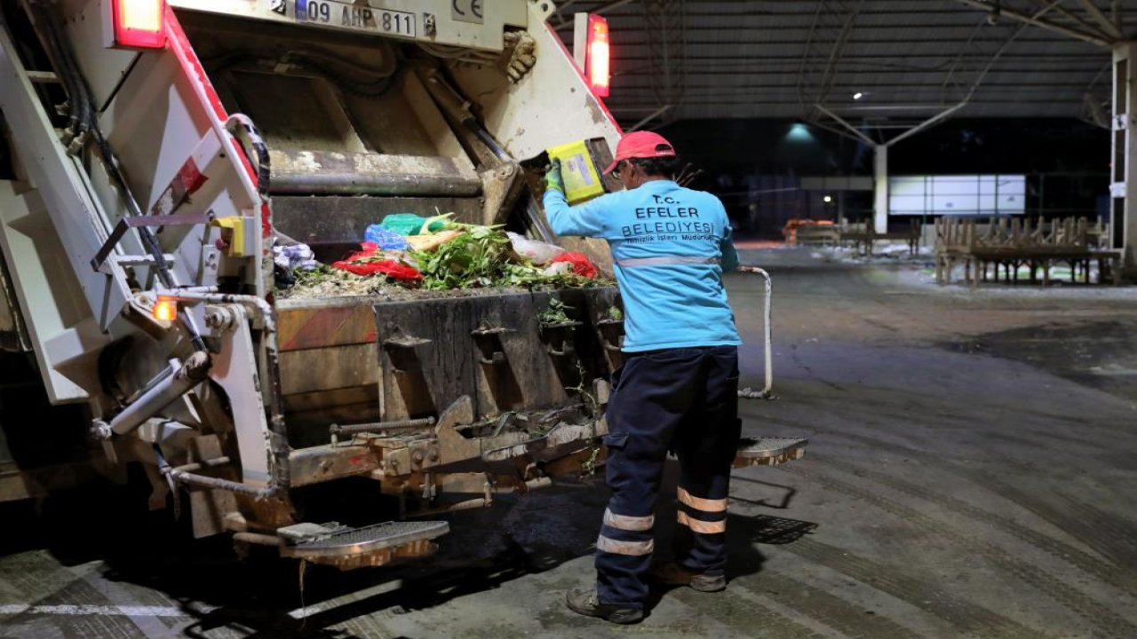 Aydın Efeler’de ekipler semt pazar alanlarını temizliyor