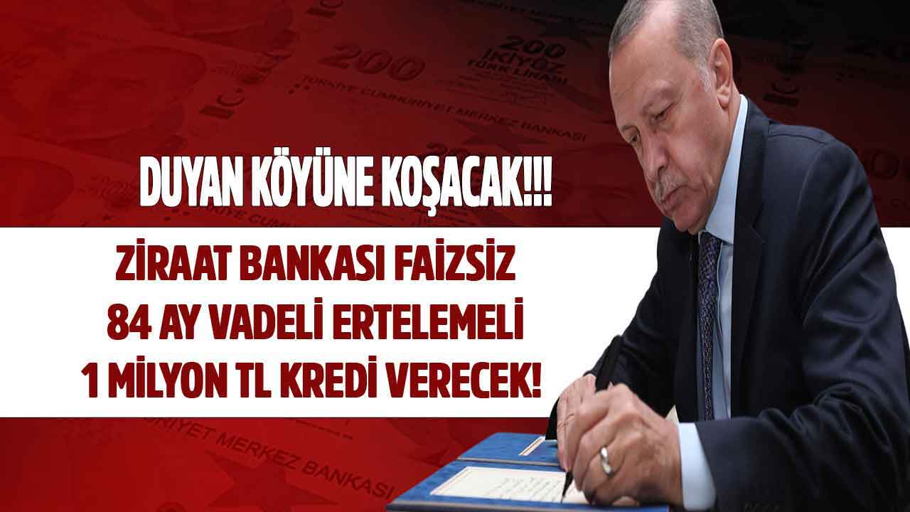 Cumhurbaşkanı Erdoğan'dan köye dönüş kredisi müjdesi! 1 milyon TL limitli 84 ay vadeli
