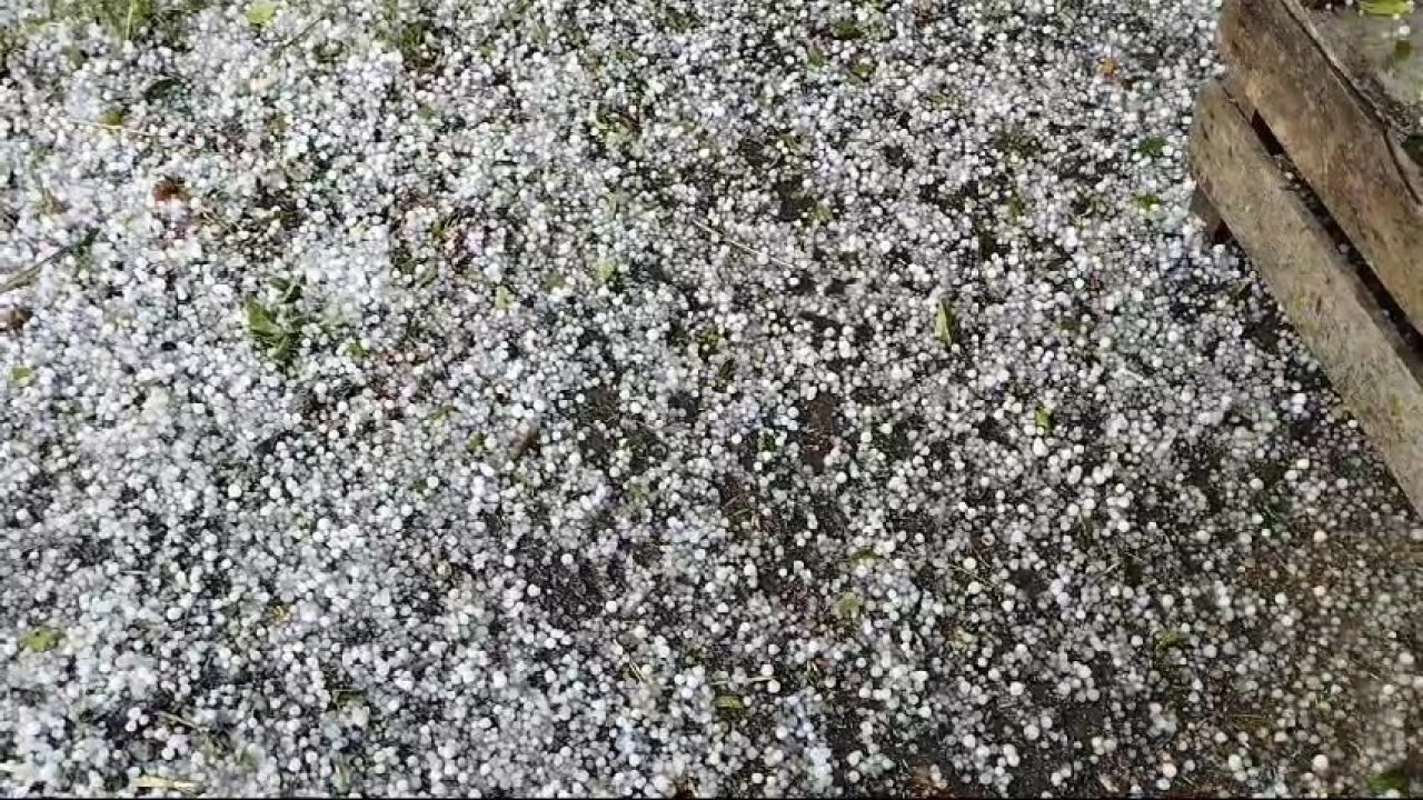 Denizli'de aniden bastıran dolu yağışı 5 dakikada hayatı felç etti
