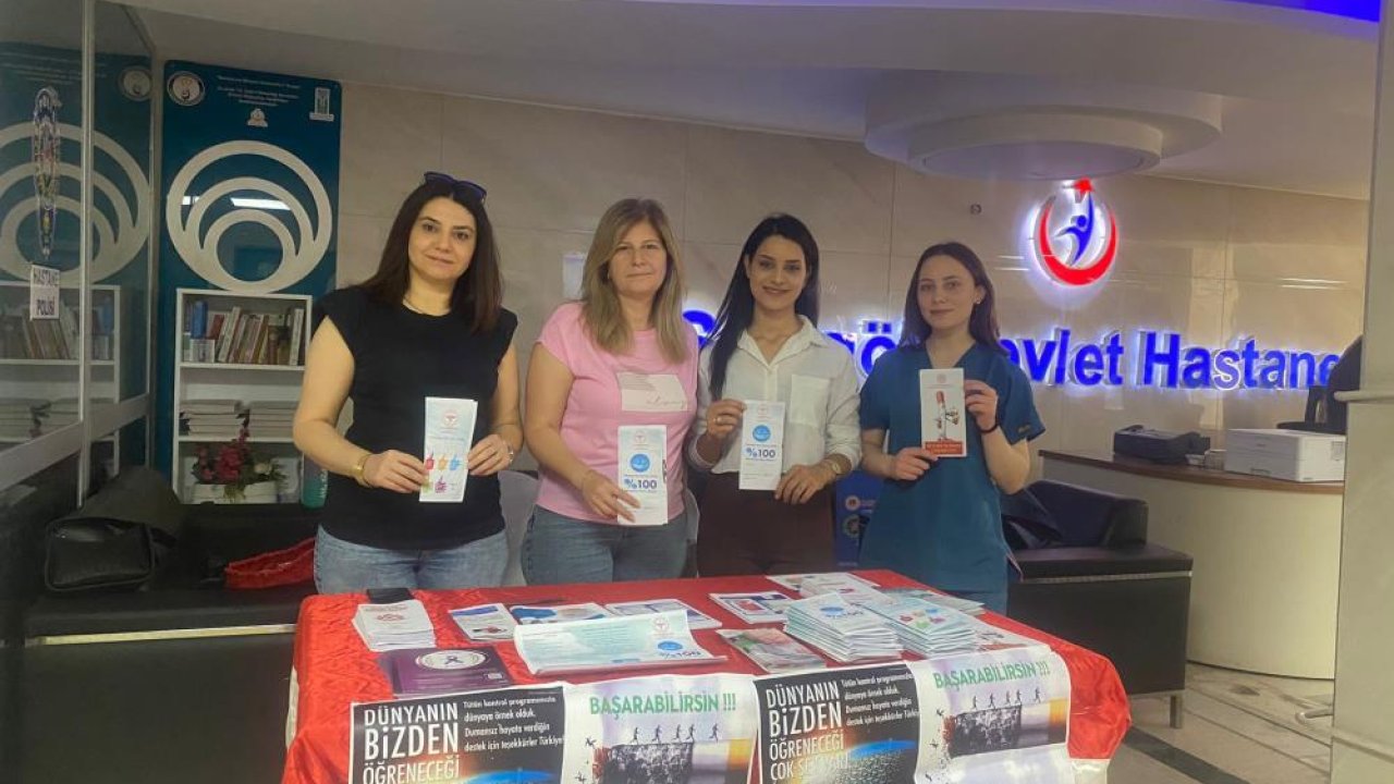 Manisa’da sağlık personelleri Dünya Tütünsüz Günü için broşür dağıttı