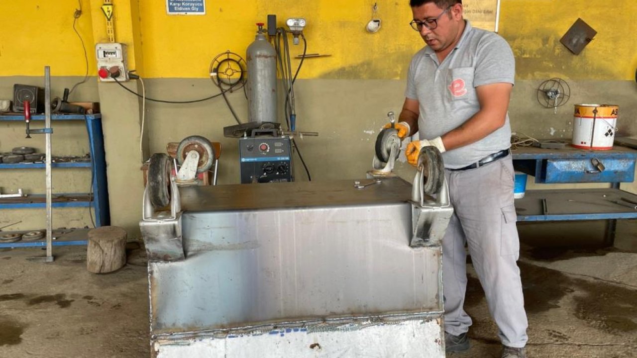 Efeler Belediyesi çöp konteynerlerini yeniden kullanıma kazandırıyor