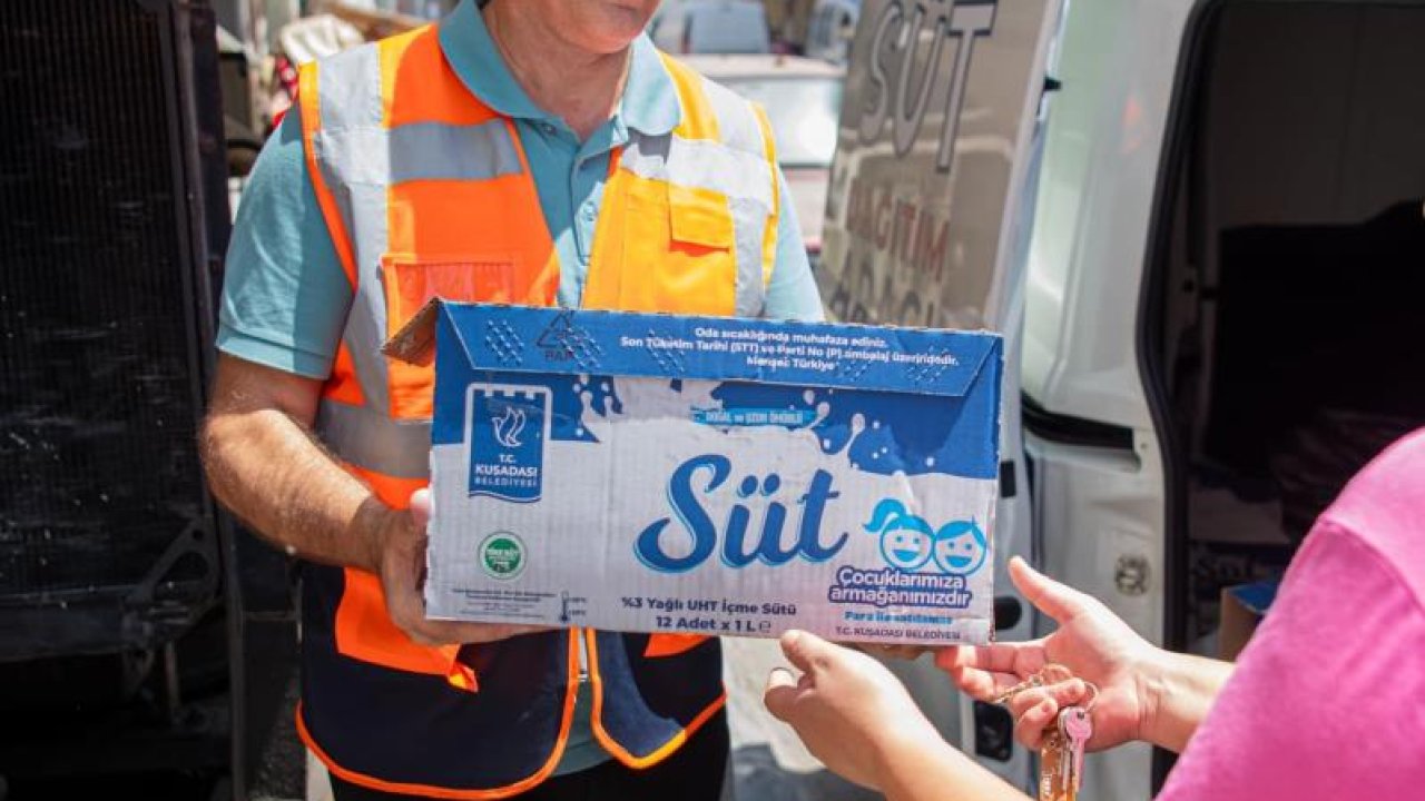Aydın Kuşadası Belediyesi çocuklara 143 bin 100 litre süt desteği veriyor