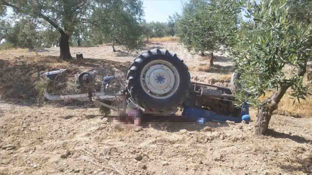 Manisa'da traktörün altında kalan çiftçi can verdi