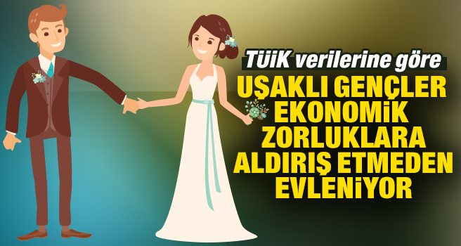 Uşaklı gençler ekonomik zorluklara aldırış etmeden evleniyor