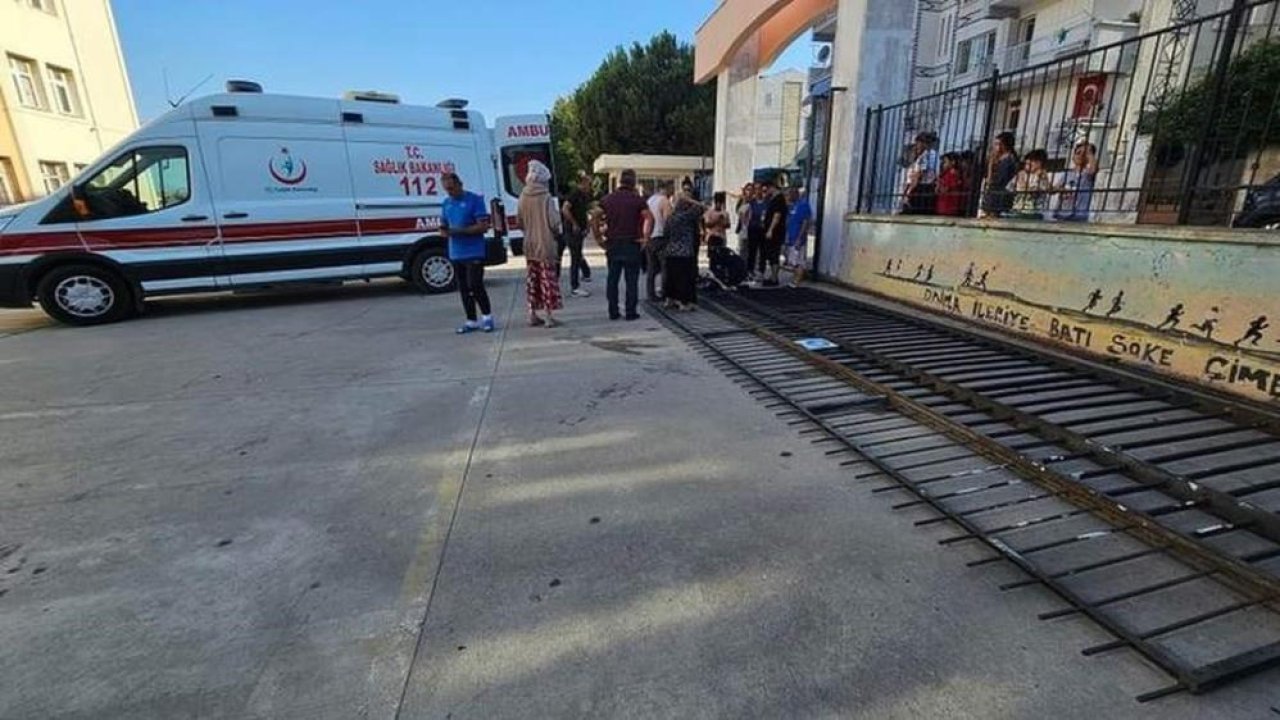 Aydın’da okulun demir kapısının altında kalan çocuğa 12 dikiş atıldı