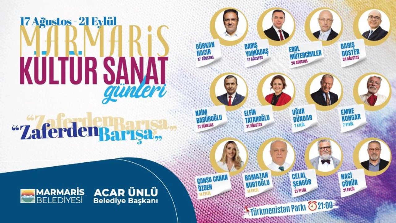 Marmaris’te 6 hafta boyunca Kültür Sanat Günleri düzenlenecek