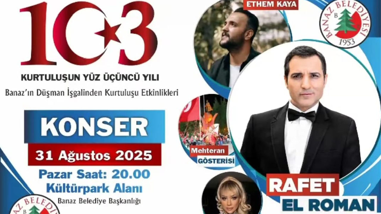 Banaz Kültür Park’ta kurtuluş coşkusu konser ve mehteran gösterisi