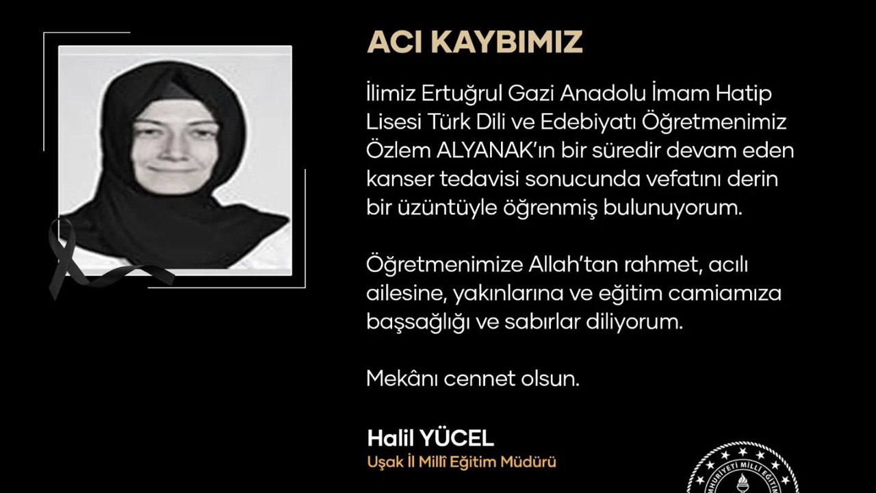 Öğretmen Özlem ALYANAK kansere yenik düştü