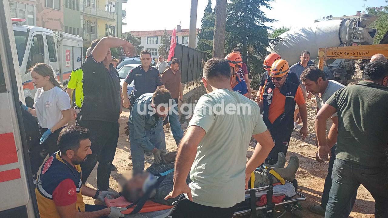 Uşak’ta Atapark civarında iş kazası 1 işçi ağır yaralandı