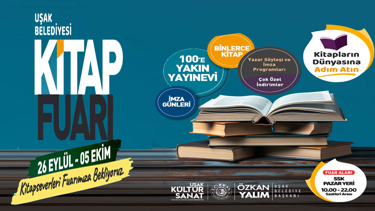 Edebiyat dünyasının ünlü isimleri Uşak’a Geliyor Uşak Kitap Fuarı’nda program belli oldu