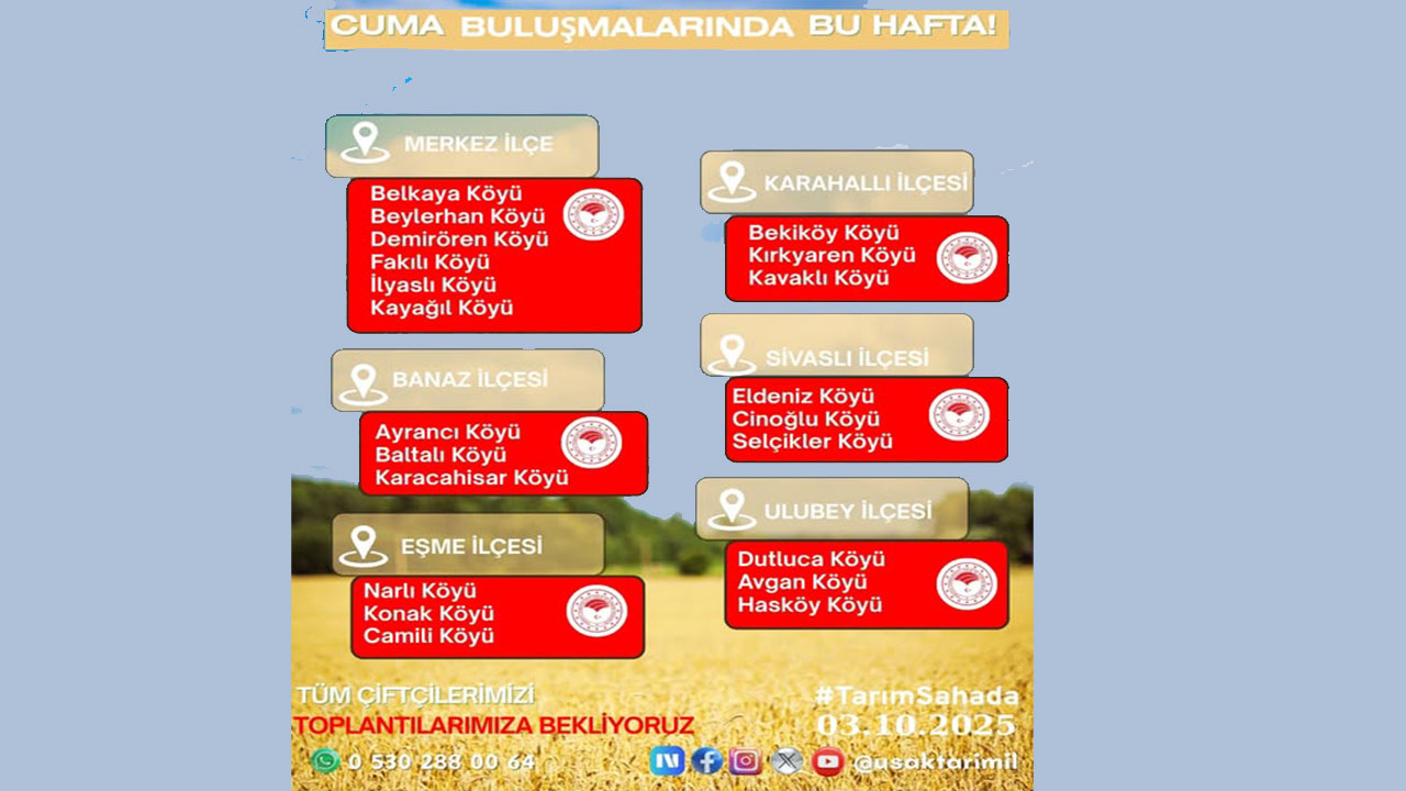 Uşak’ta çiftçi buluşmaları devam ediyor