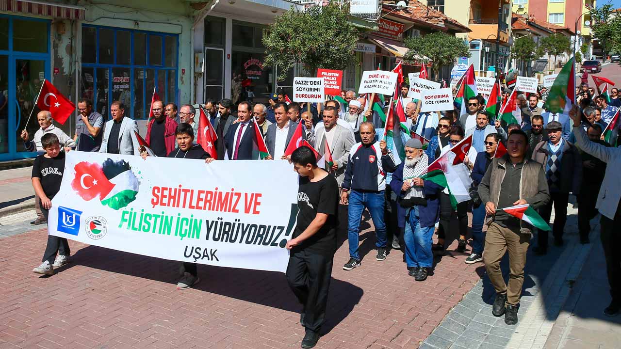 Ulubeyliler Filistin'e destek için yürüdü