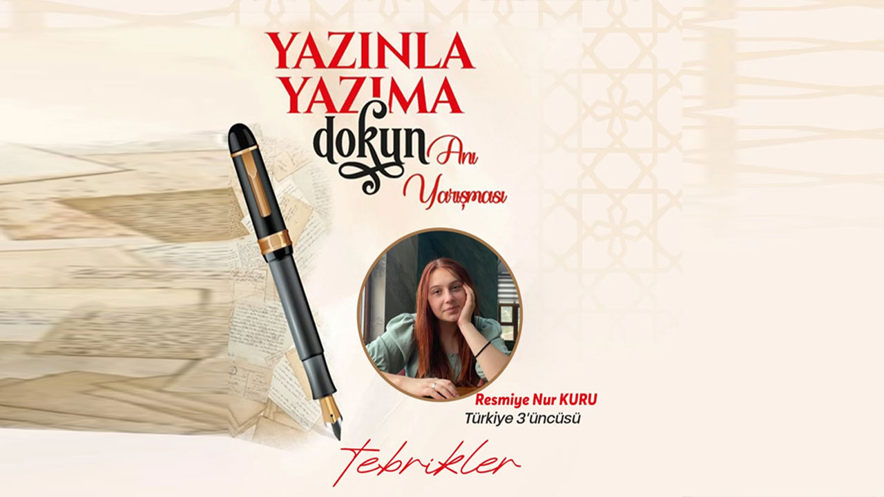 Diyanet’in anı yarışmasında Uşaklı genç kızdan büyük başarı