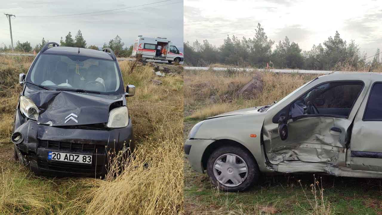 Uşak'ta 2 araç çarpıştı: 5 yaralı