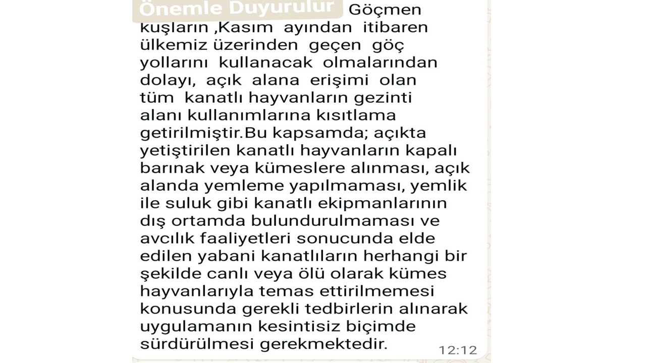 Eşme Ziraat Odası Uyardı Tüm Kanatlılar Kapalı Alana Alınacak