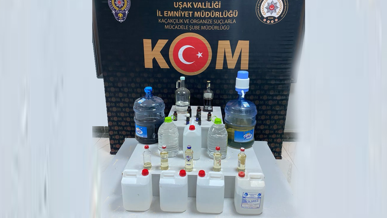 Uşak’ta kaçak ve sahte alkol operasyonu