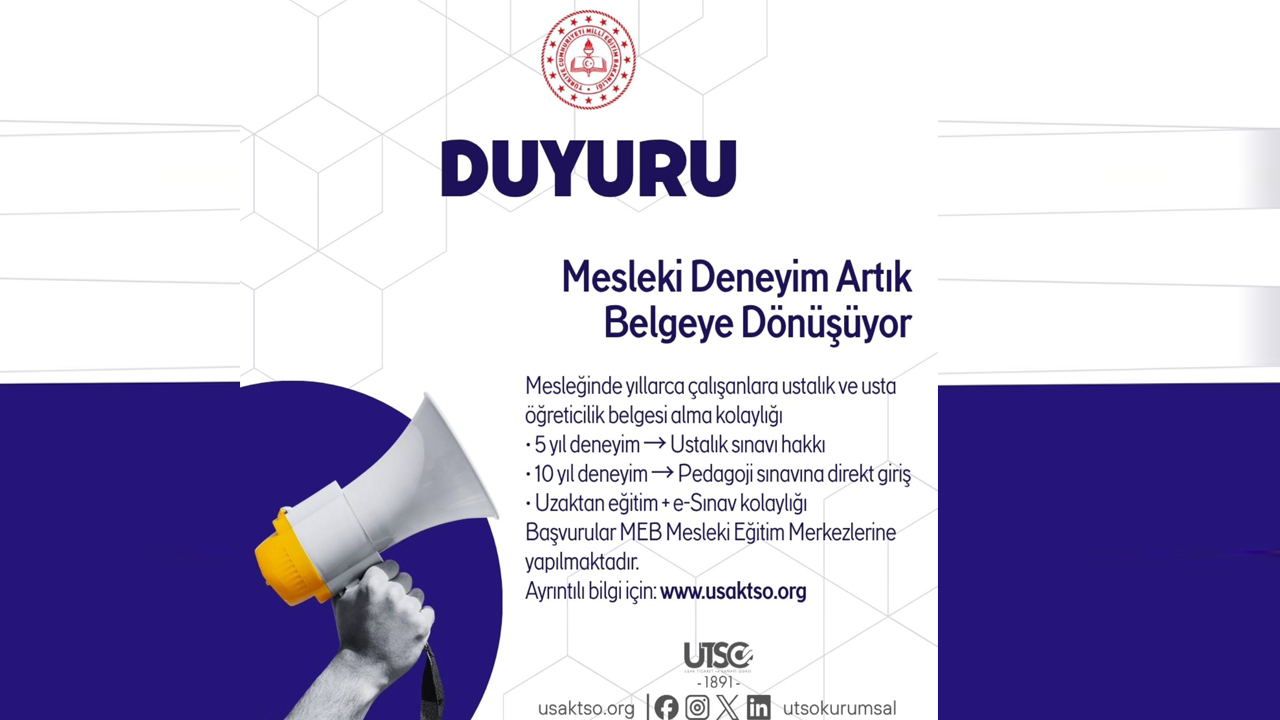 Uşak TSO’dan Kritik Açıklama Ustalık Belgesi Şartları Yeniden Düzenlendi