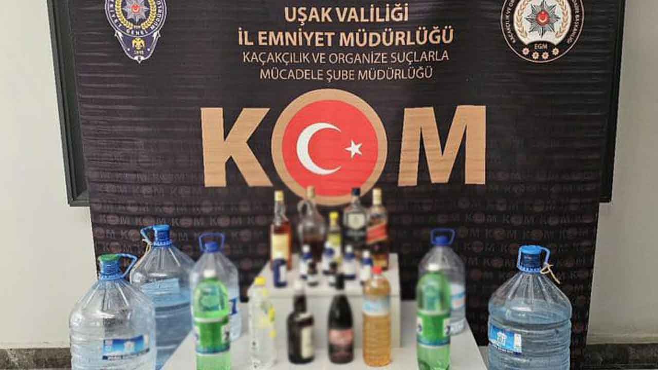 Uşak'ta yasadışı alkol üretimine baskın