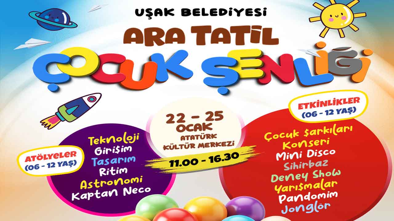 Uşak Belediyesi Çocukları Unutmadı İşte Ara Tatil Programı