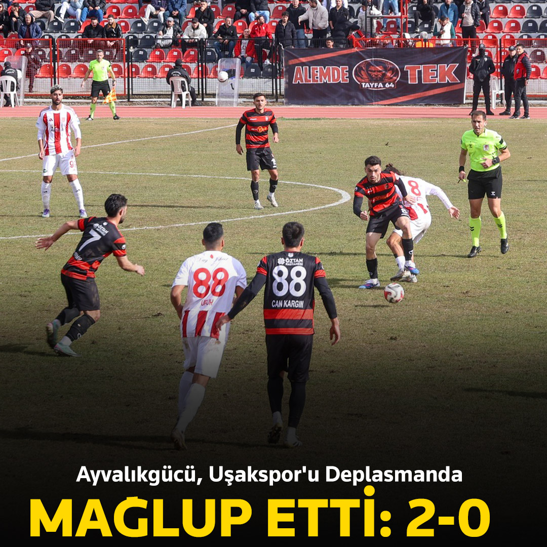 Uşakspor kendi evinde Ayvalıkgücüne 2-0 mağluğ oldu