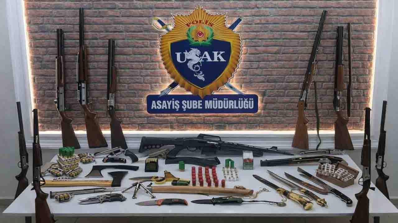 Uşak’ta Asayiş Denetiminde Ele Geçirilenler Pes Dedirtti
