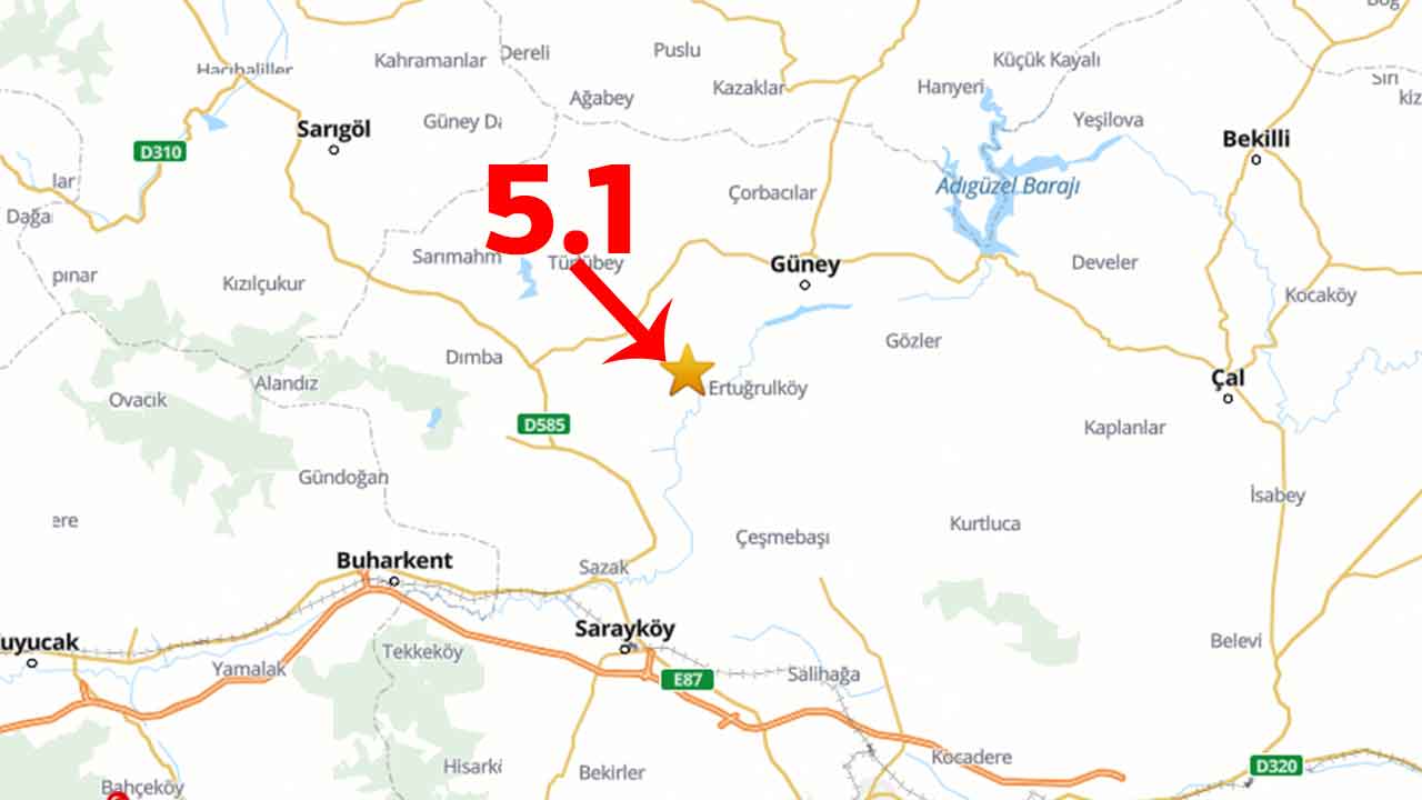 Uşak’ın Yakın İli Denizli Buldan’da Deprem Oldu
