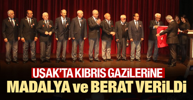 Uşak'ta, Kıbrıs gazilerine madalya ve berat verildi