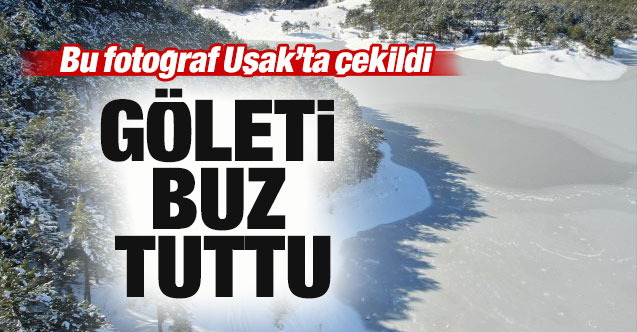 Uşak'ta göleti buz tuttu