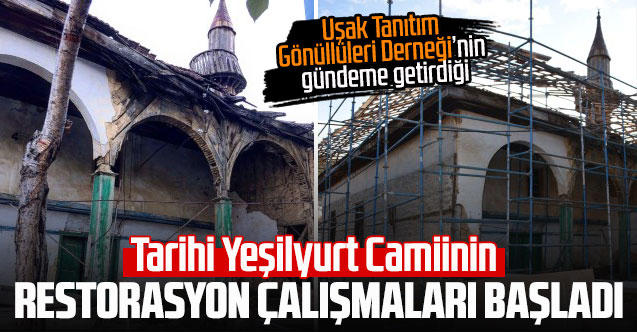 Tarihi Yeşilyurt Cami restore ediliyor
