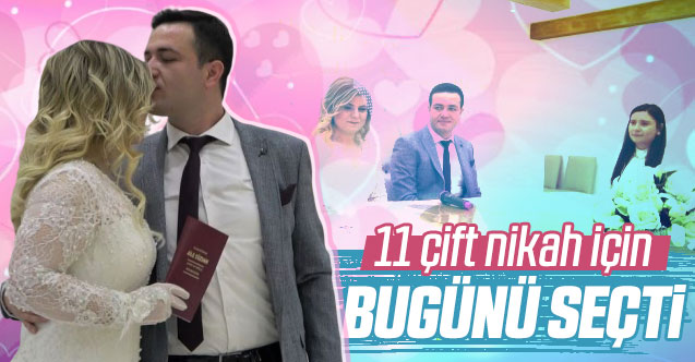 Uşak'ta 11 çift nikah için bugünü seçti