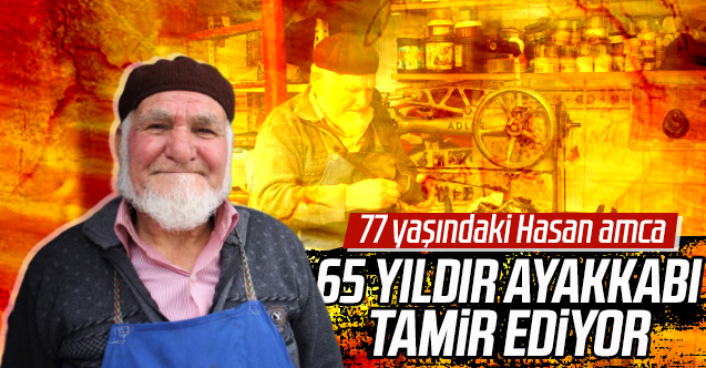 65 yıldır ayakkabı tamirciliği yapıyor